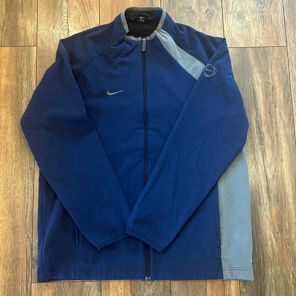 Men’s Nike Sphere Pro Team Large Blue and Grey Performance Zip-Up Jacket, Sporty